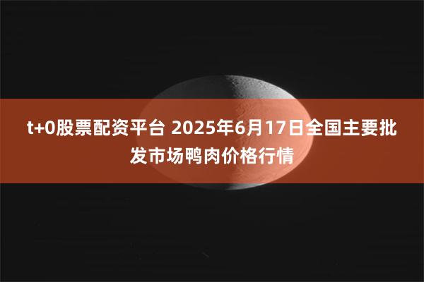 t+0股票配资平台 2025年6月17日全国主要批发市场鸭肉价格行情